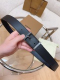 Burberry New Classic Black Leather Belt 35MM