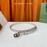 Gucci New Fashion Versatile Double G Copper Buckle Leather Belt 20MM