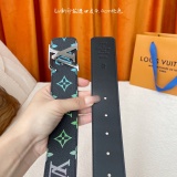 Louis Vuitton New Gradient Logo Printed Plain Belt 40MM