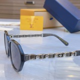 Louis Vuitton New Couple Fashion Versatile Square Round Sunglasses Size: 53-120-145