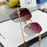 Gucci New Fashion Versatile Square Frame Buckle Sunglasses Size: 60-16-145