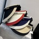 Prada New Fashion Color Contrasting Empty Top Straw Hat Versatile Sunshade Hat 57CM