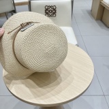 Prada New Fashion Bucket Straw Hat Hollow Top Hat 57 CM