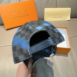 Louis Vuitton Fashion Colorful Checkerboard Baseball Hat Couple Casual Duck Tongue Hat