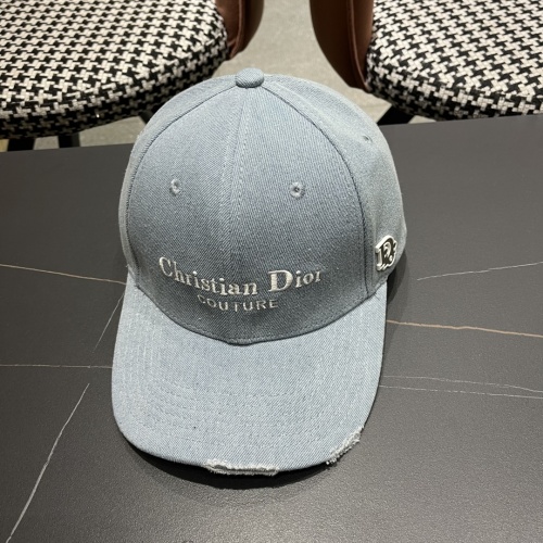 Dior Fashion Embroidered Logo Distressed Baseball Hat Couple's Versatile Duck Tongue Hat