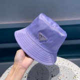 Prada New Classic Triangle Logo Fisherman's Hat Unisex Versatile Sunshade Hat