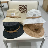 Prada New Fashion Bucket Straw Hat Hollow Top Hat 57 CM