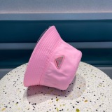 Prada New Classic Triangle Logo Fisherman's Hat Unisex Versatile Sunshade Hat