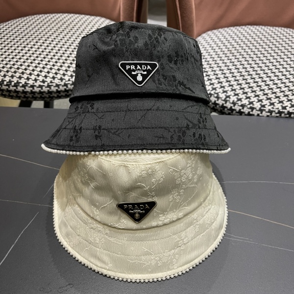 Prada New Fashion National Style Pearl Edge Fisherman's Hat Unisex Sunshade Cap