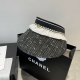 Chanel New Fashion Elegant Empty Top Hat Versatile Hairband Sunshade Hat 57 CM