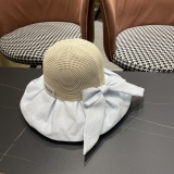 Fendi Women's Summer Sunscreen Fisherman's Hat Bow Hollow Basin Hat