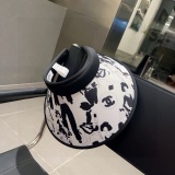 Chanel New Fashion Printed Empty Top Hat Versatile Sunscreen Hat