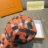 Louis Vuitton Fashion Colorful Checkerboard Baseball Hat Couple Casual Duck Tongue Hat