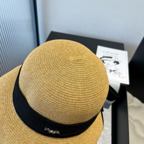 Prada Fashion Bow Sunshade Straw Hat Versatile Small Fresh Top Hat 57 CM