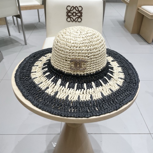 Chanel New Fashion Versatile Straw Hat Sunshade Hat Fisherman's Hat