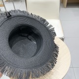 Dior New Fashion Bow Top Hat Straw Hat