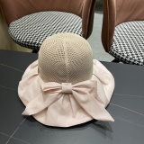 Fendi Women's Summer Sunscreen Fisherman's Hat Bow Hollow Basin Hat