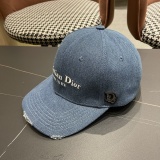 Dior Fashion Embroidered Logo Distressed Baseball Hat Couple's Versatile Duck Tongue Hat