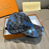 Louis Vuitton Fashion Colorful Checkerboard Baseball Hat Couple Casual Duck Tongue Hat
