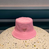 Prada New Classic Triangle Logo Fisherman's Hat Unisex Versatile Sunshade Hat