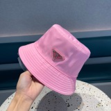 Prada New Classic Triangle Logo Fisherman's Hat Unisex Versatile Sunshade Hat