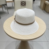 Prada New Fashion Bucket Straw Hat Hollow Top Hat 57 CM