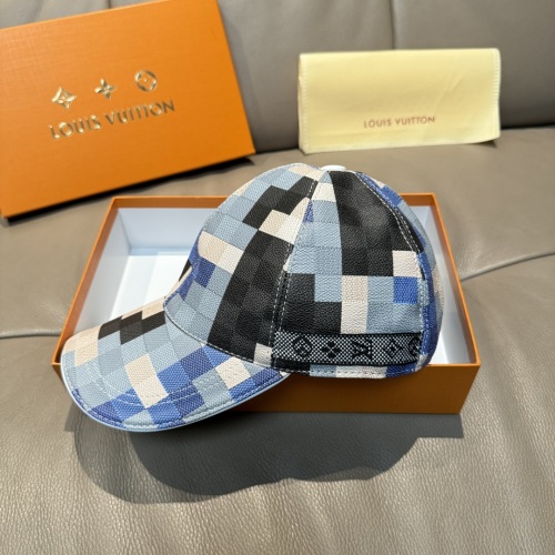 Louis Vuitton Fashion Colorful Checkerboard Baseball Hat Couple Casual Duck Tongue Hat