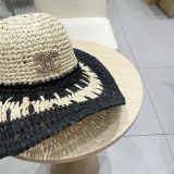 Chanel New Fashion Versatile Straw Hat Sunshade Hat Fisherman's Hat