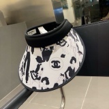 Chanel New Fashion Printed Empty Top Hat Versatile Sunscreen Hat