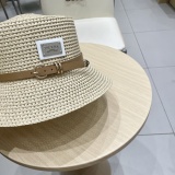 Prada New Fashion Bucket Straw Hat Hollow Top Hat 57 CM