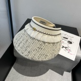 Chanel New Fashion Elegant Empty Top Hat Versatile Hairband Sunshade Hat 57 CM