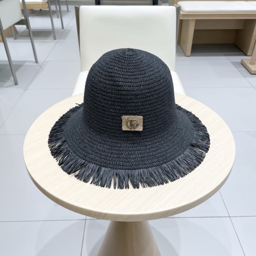 Gucci New Fashion Hairy Breathable Straw Hat Sunscreen Fisherman's Hat Sunscreen Hat