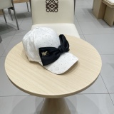 Dior New Bow Duck Tongue Hat Women's Fashion Water Diamond Baseball Hat
