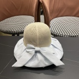 Fendi Women's Summer Sunscreen Fisherman's Hat Bow Hollow Basin Hat
