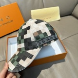 Louis Vuitton Fashion Colorful Checkerboard Baseball Hat Couple Casual Duck Tongue Hat