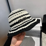 Prada Fashion Diamond Logo Sunshade Fisherman's Hat Versatile Sunscreen Hat 57 CM