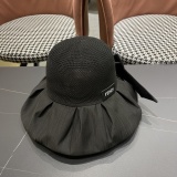 Fendi Women's Summer Sunscreen Fisherman's Hat Bow Hollow Basin Hat
