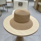 Prada New Fashion Bucket Straw Hat Hollow Top Hat 57 CM