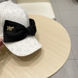 Dior New Bow Duck Tongue Hat Women's Fashion Water Diamond Baseball Hat
