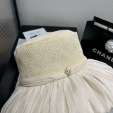 Chanel New Fashion Elegant Lantern Hat Foldable Sunshade Hat 57 CM