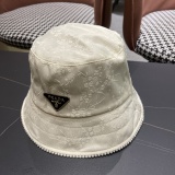 Prada New Fashion National Style Pearl Edge Fisherman's Hat Unisex Sunshade Cap