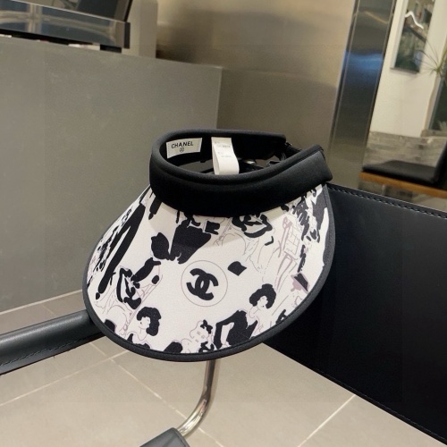 Chanel New Fashion Printed Empty Top Hat Versatile Sunscreen Hat