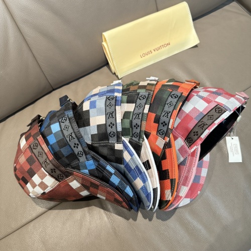 Louis Vuitton Fashion Colorful Checkerboard Baseball Hat Couple Casual Duck Tongue Hat