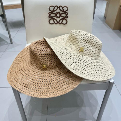 Louis Vuitton New Large Bbrimmed Hollow Grass Hat Sunscreen Beach Sunscreen Top Hat