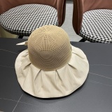 Fendi Women's Summer Sunscreen Fisherman's Hat Bow Hollow Basin Hat