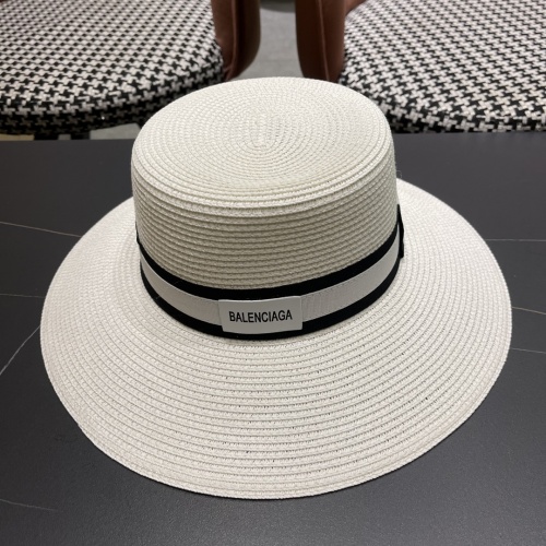 Balenciaga New Casual Fashion Face Covering Sunscreen Straw Hat