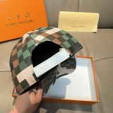 Louis Vuitton Fashion Colorful Checkerboard Baseball Hat Couple Casual Duck Tongue Hat