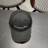 Dior Fashion Embroidered Logo Distressed Baseball Hat Couple's Versatile Duck Tongue Hat