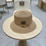 Prada New Fashion Bucket Straw Hat Hollow Top Hat 57 CM