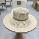 Prada New Fashion Bucket Straw Hat Hollow Top Hat 57 CM